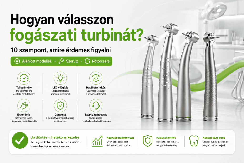 Hogyan válasszon fogászati turbinát? 10 szempont, amire érdemes figyelni