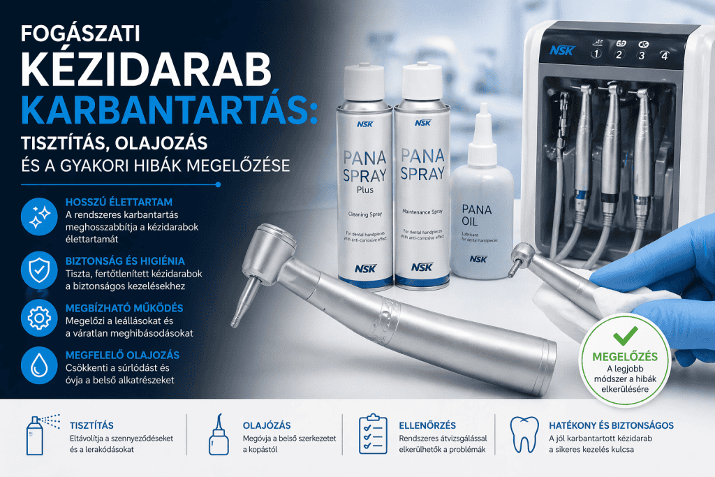 Fogászati kézidarab karbantartás: tisztítás, olajozás és a gyakori hibák megelőzése