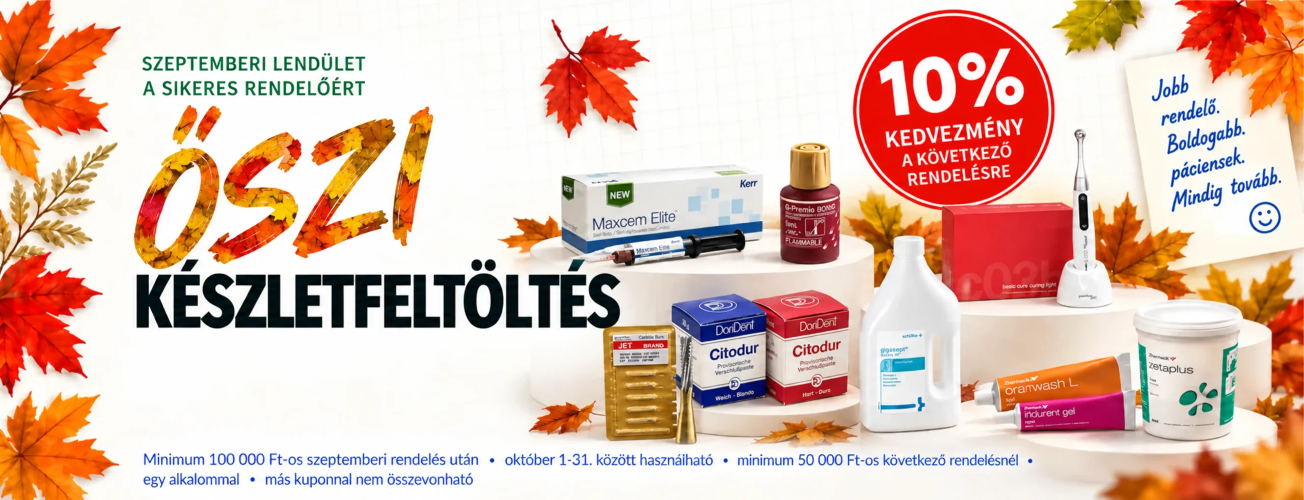 Őszi készletfeltöltés – 10% kedvezmény a következő rendelésre